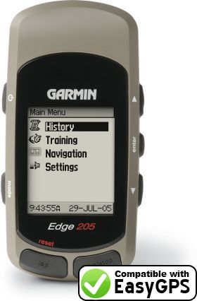 EasyGPS supports the Garmin Edge 205