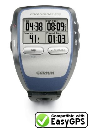 EasyGPS supports the Garmin Forerunner 205