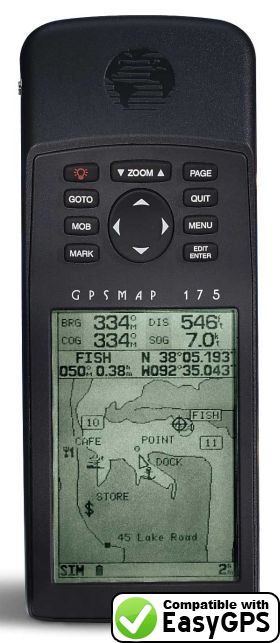 EasyGPS supports the Garmin GPSMAP 175