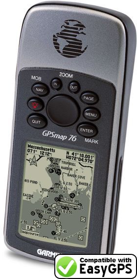 EasyGPS supports the Garmin GPSMAP 76