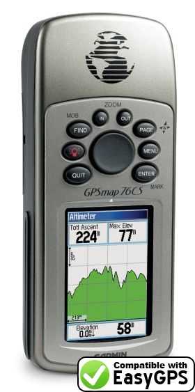 EasyGPS supports the Garmin GPSMAP 76CS EasyGPS supports the Garmin GPSMAP 76CS