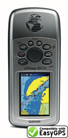 EasyGPS supports the Garmin GPSMAP 76CSx