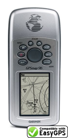 EasyGPS supports the Garmin GPSMAP 96