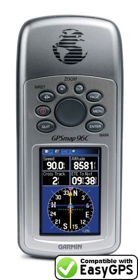 EasyGPS supports the Garmin GPSMAP 96C