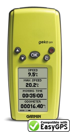 EasyGPS supports the Garmin Geko 201