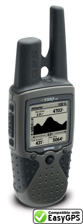 EasyGPS supports the Garmin Rino 130