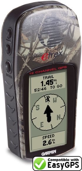 EasyGPS supports the Garmin eTrex Camo