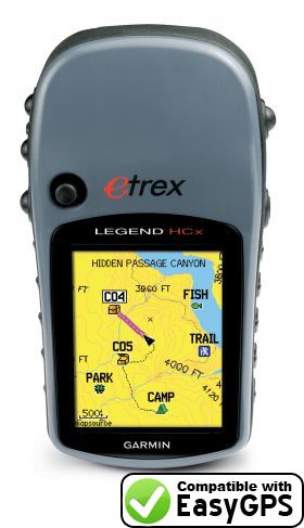 EasyGPS supports the Garmin eTrex Legend HCx