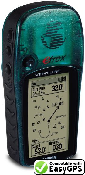 EasyGPS supports the Garmin eTrex Venture