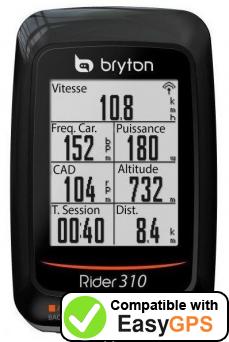 Download your Bryton Rider 310 waypoints and tracklogs for free with EasyGPS
