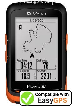 Download your Bryton Rider 530 waypoints and tracklogs for free with EasyGPS