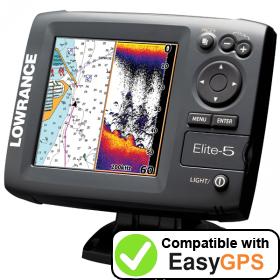 Download your Lowrance Elite-5 Gold waypoints and tracklogs for free with EasyGPS