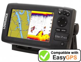Download your Lowrance Elite-7 Broadband waypoints and tracklogs for free with EasyGPS