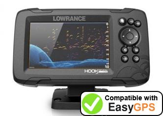 Download your Lowrance HOOK Reveal 5 waypoints and tracklogs for free with EasyGPS